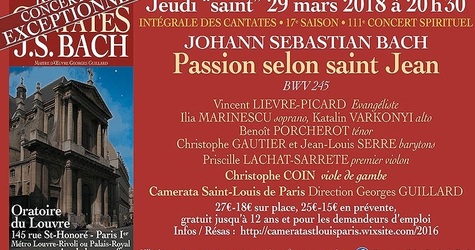 Passion selon Saint Jean BWV 245 de J.S. Bach