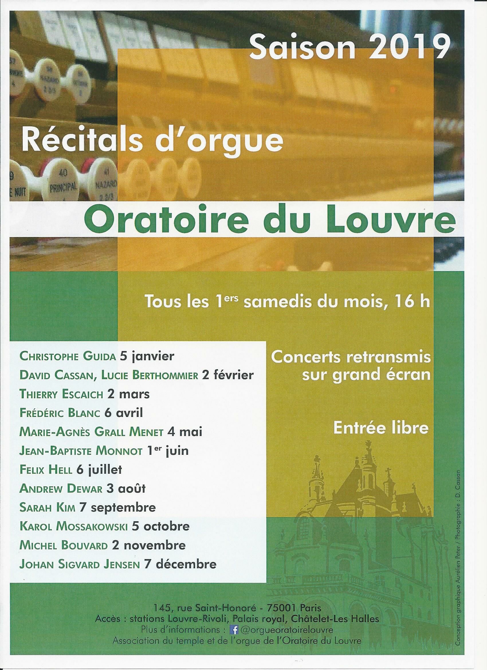Récitals d'orgue, saison 2019