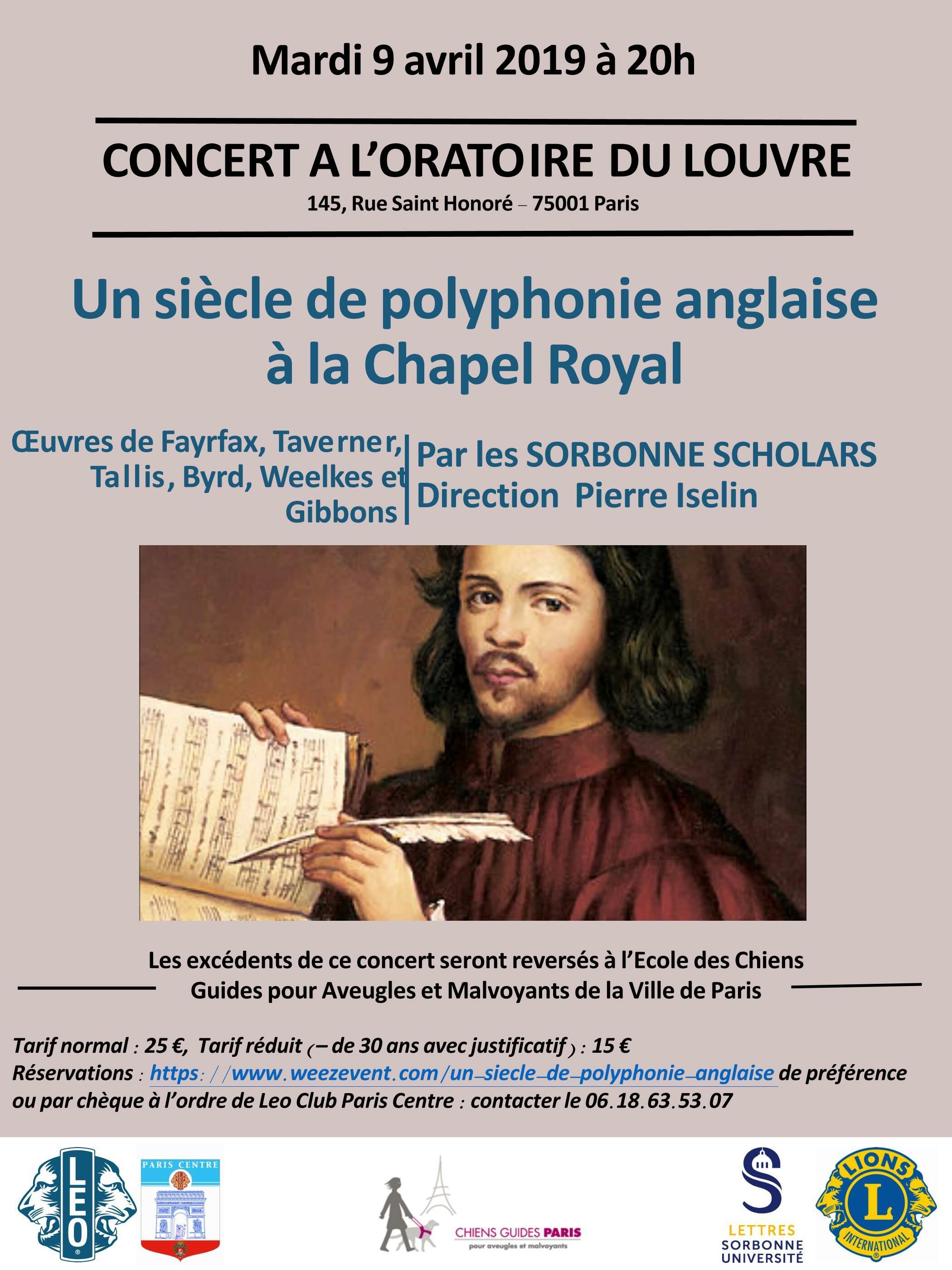 Un siècle de polyphonie anglaise à la "Chapel royal"