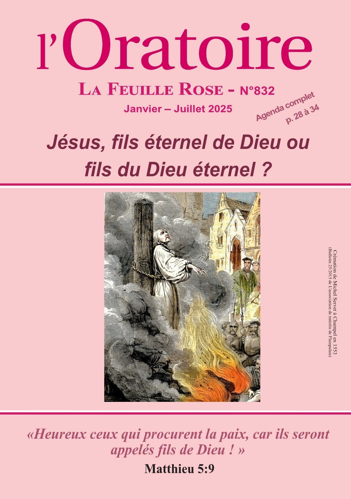 832 (2025 T1+T2) – Jésus, fils éternel de Dieu ou fils du Dieu éternel ?