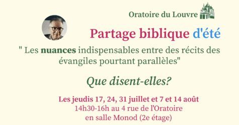 Partage biblique de l’été 2025