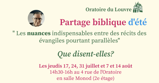 Partage biblique de l’été 2025