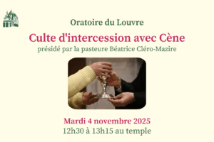 CULTE D&rsquo;INTERCESSION AVEC CÈNE 4 NOVEMBRE
