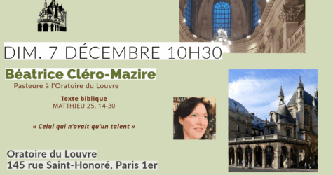 Culte du 7 décembre 2025  « Celui qui n&rsquo;avait qu&rsquo;un talent »