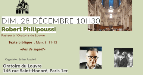 Culte du 28 décembre 2025  « Pas de signe ? »