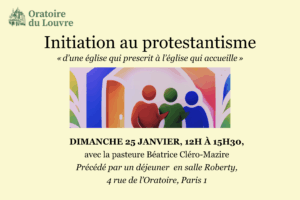 Initiation au protestantisme (KT adultes) – 25/01/2026