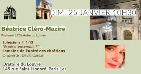 CULTE DU 25 JANVIER 2026.  » Une espérance commune ? »