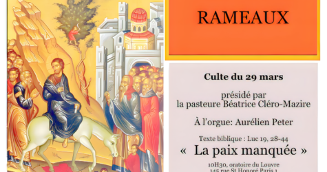 CULTE DU 29 MARS  2026. « LA PAIX MANQUÉE »