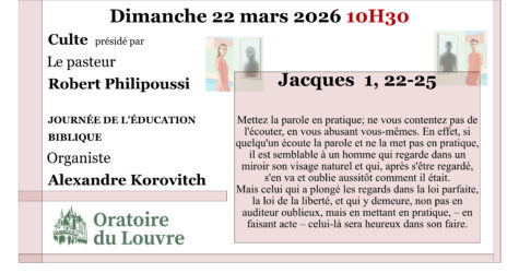 CULTE DU 22 MARS   2026. « CE QUE NOUS FAISONS »