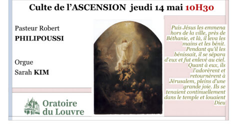 CULTE DU JEUDI DE L&rsquo;ASCENSION 2026