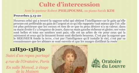 CULTE D&rsquo;INTERCESSION AVEC CÈNE 2 JUIN 2026