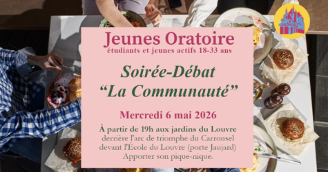 Groupe jeunes oratoire  MERCREDI 6 MAI